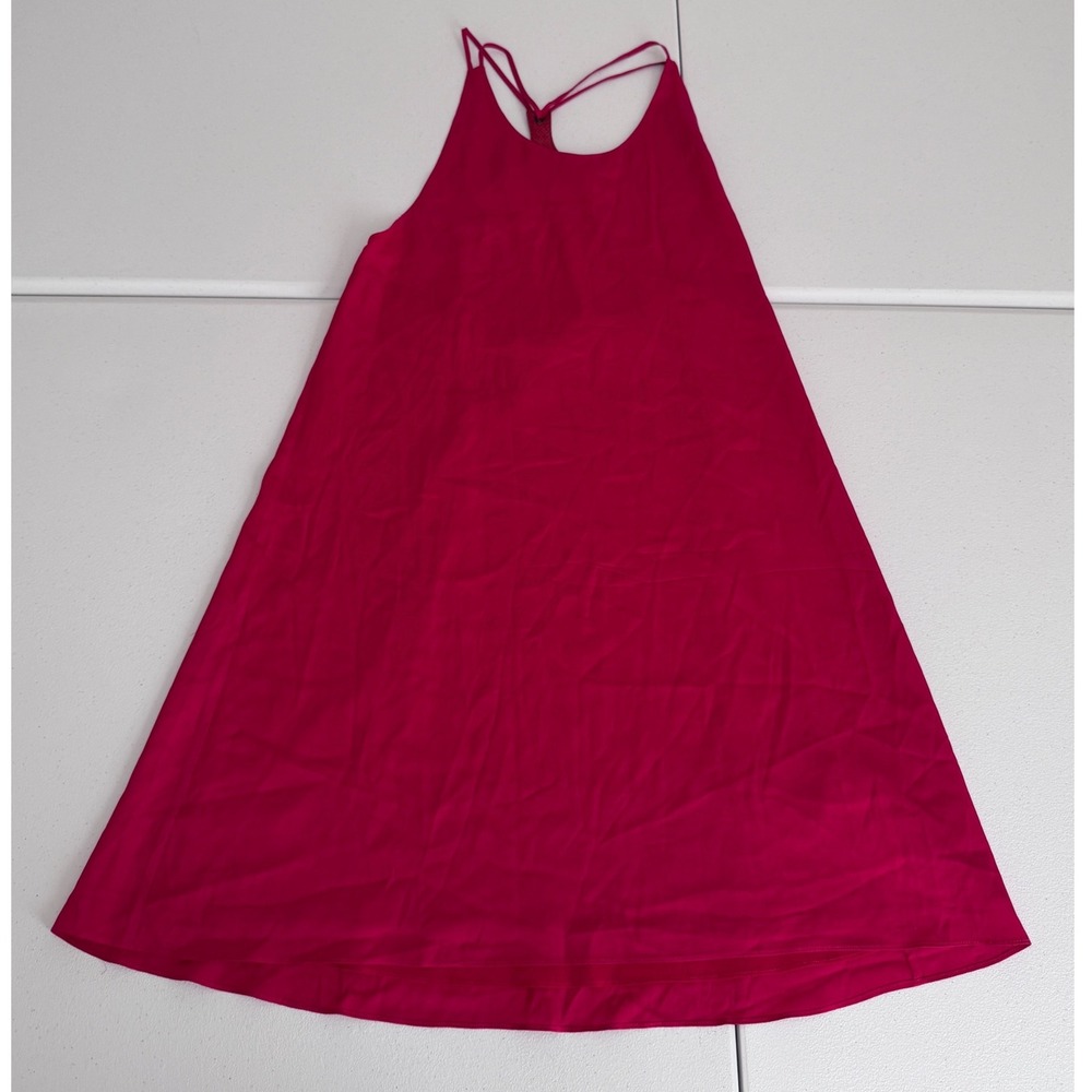 Alice + Olivia Magenta Pink Silk Blend Strappy‎ Back Mini Dress Small n3